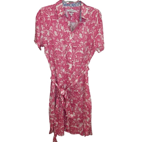 Foxcroft floral dress Pink and White wrinkle free size 16 - Picture 1 of 12